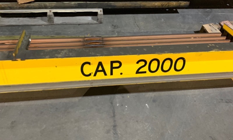 lot 1 image: Bridge Crane 18 ft., 14 in. Thick Steel, 2,000 lb. Capacity