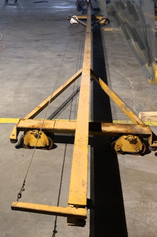 lot 7 image: Bethlehem Steel 30 ft. Bridge Crane, 14. Thick Steel, 2,000 lb. Capacity