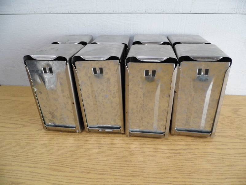 lot 127 image: Lot of 8 Metal Napkin Dispensers