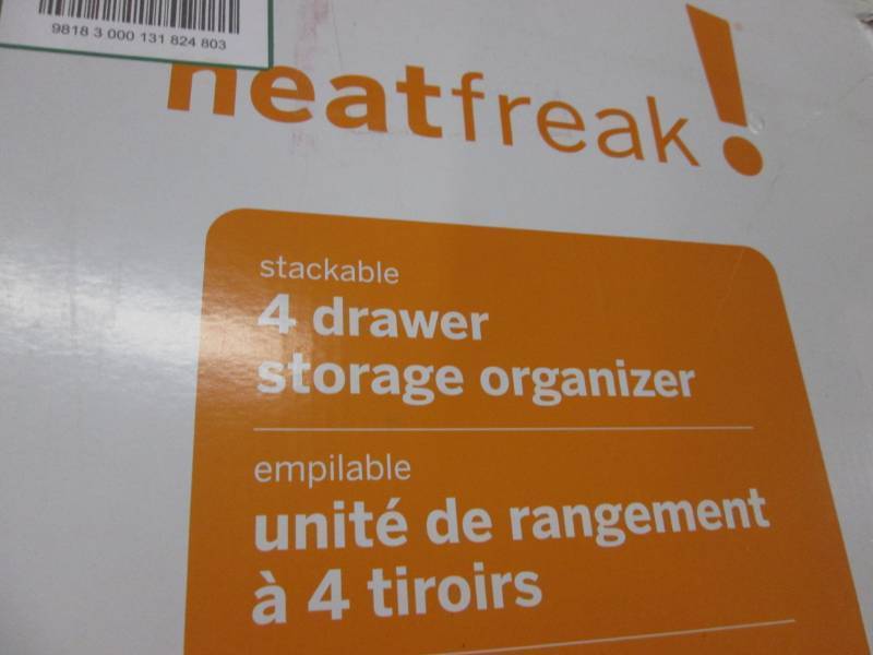 lot 200 image: neatfreak 32 in. W 4-Bin Shelf Unit...