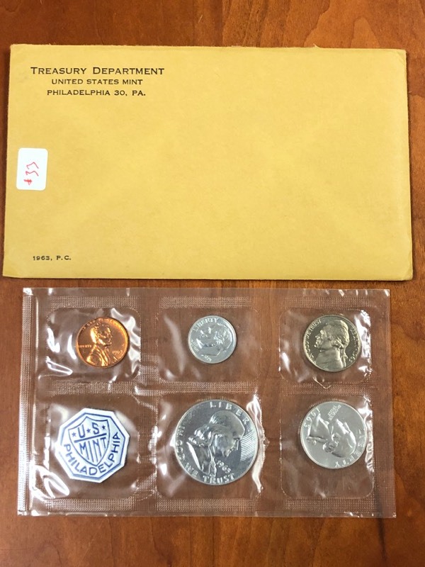 lot 33 image: 1963 U.S Mint Philadelphia Coins  S...