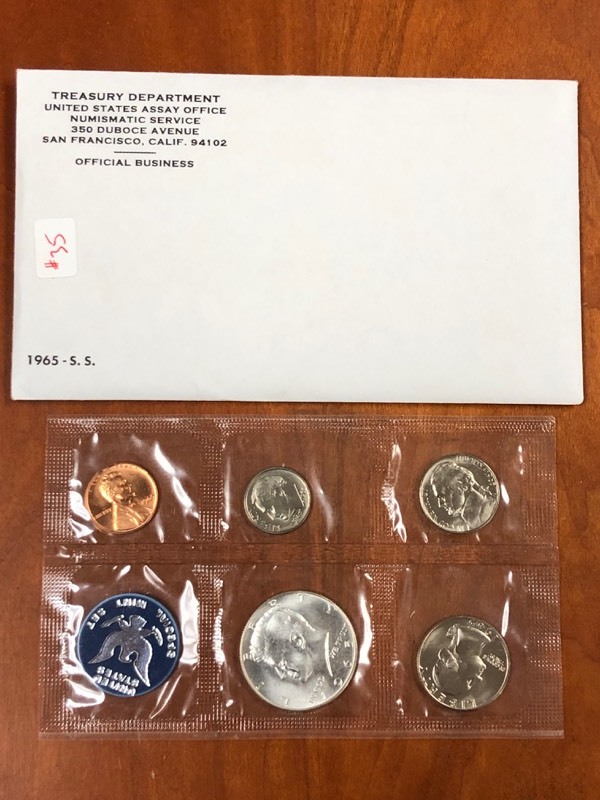 lot 35 image: 1965 U.S. Special Mint Set, 5-Coin ...