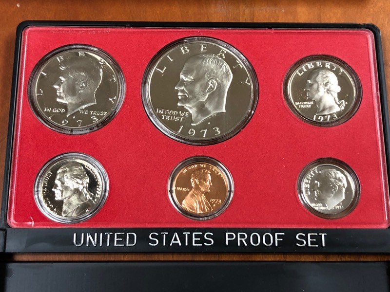 lot 40 image: 1973 U.S Proof Set, 6-Coin Set With...