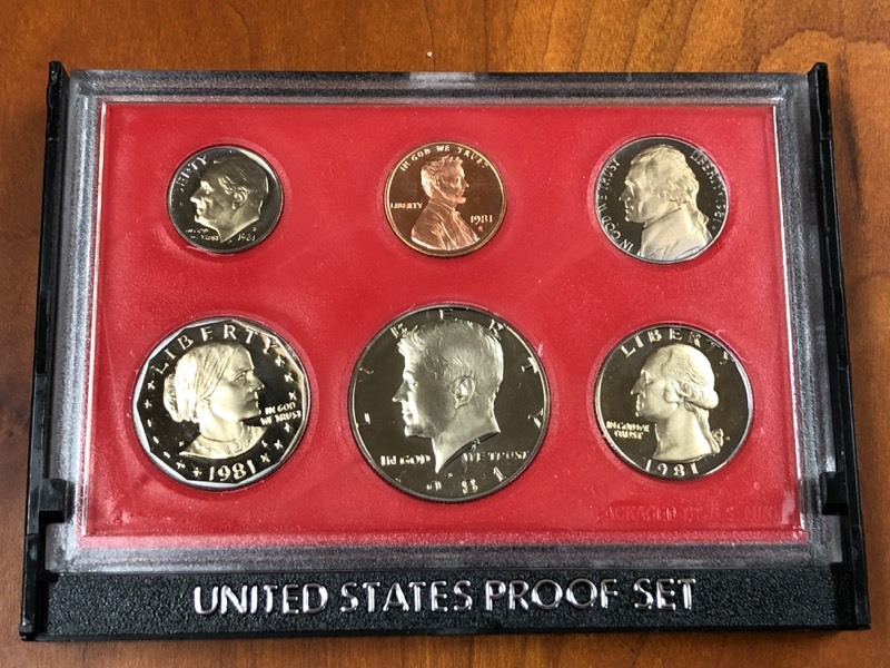 lot 44 image: 1981 U.S Proof Set, 6-Coin Set With...
