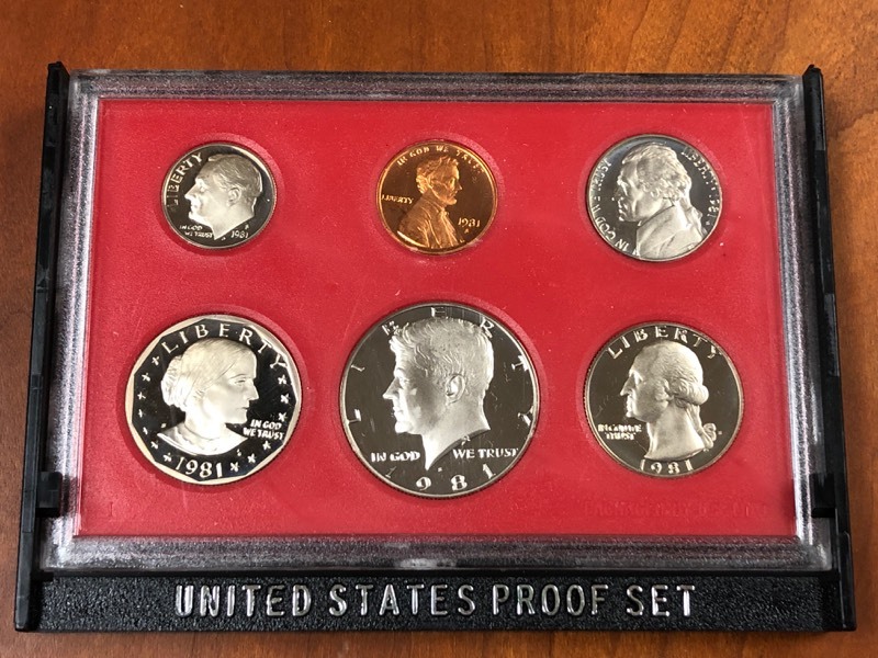 lot 45 image: 1981 U.S Proof Set, 6-Coin Set With...