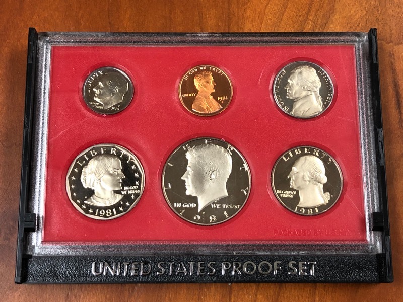 lot 46 image: 1981 U.S Proof Set, 6-Coin Set With...