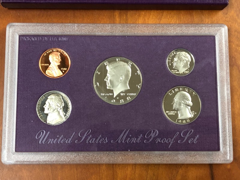 lot 55 image: 1988 U.S. Mint Proof Set, 5-Coin Se...