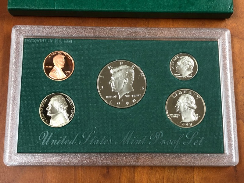lot 61 image: 1998 U.S. Mint  Proof Set, 5-Coin S...