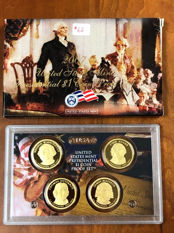 lot 62 image: 2007 U.S. Mint Presidential $1-Coin...