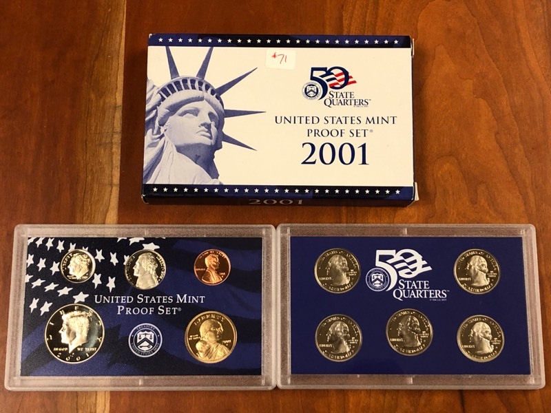lot 71 image: 2001 U.S. Mint 50-State Quarters Pr...