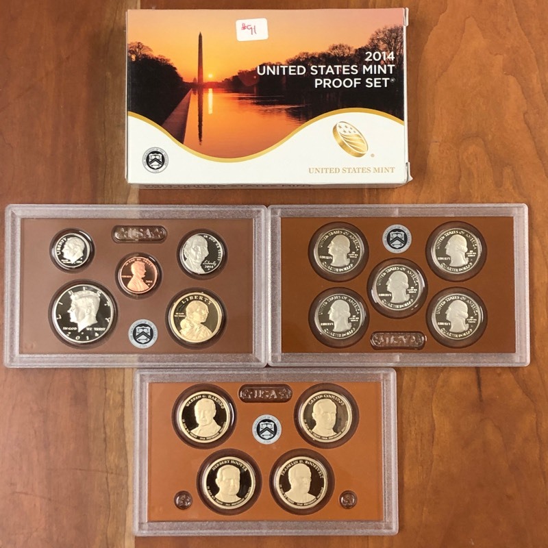 lot 91 image: 2014 U.S. Mint Proof Set 5-Coin Se...