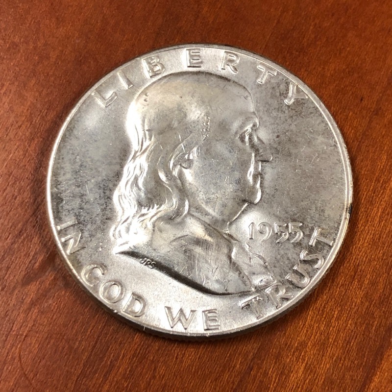 lot 113 image: 1955 Franklin Half Dollar ...