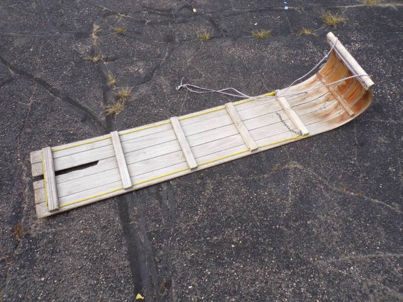 lot 75 image: Vintage Wood Toboggan
