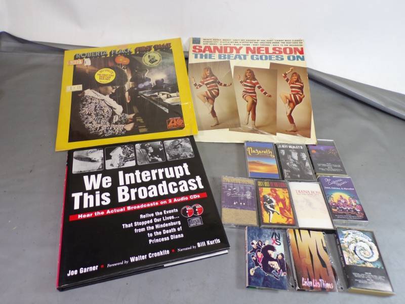lot 87 image: Walter Cronkite BookCD, 2 lp Records, and 10 Cassette Tapes