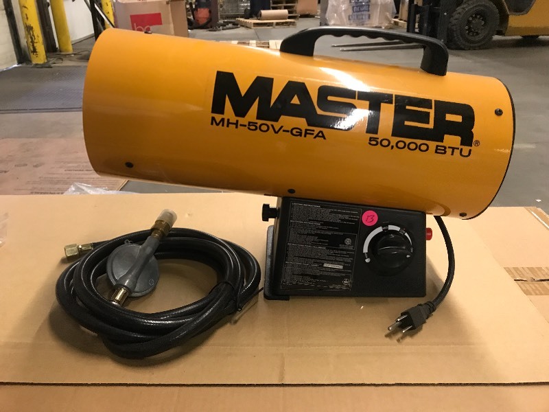 lot 6 image: Master Propane Forced Air Torpedo Heater 50,000 BTU