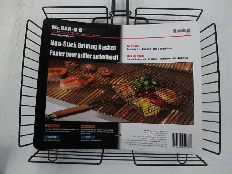 lot B98 image: Mr. Bar-B-Q Non-Stick Grilling Basket - NEW - Large