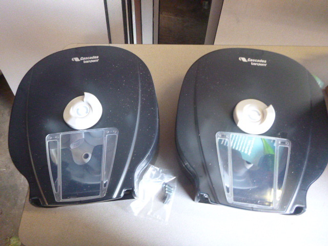 lot 34 image: 2 Cascades Tardem Multi-Roll Toilet Paper Dispenser