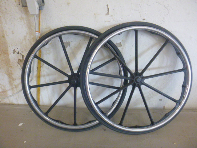 lot 123 image: Pair of Wheel Chair Wheels