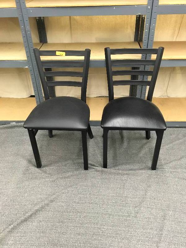 lot 39 image: Two Black Dining Chairs