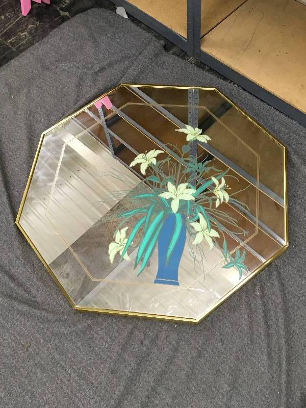 lot 51 image: Flower Designed Mirror