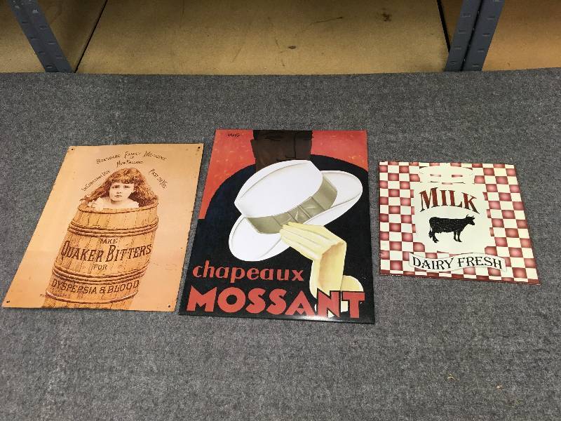 lot 80 image: Three Tin Signs