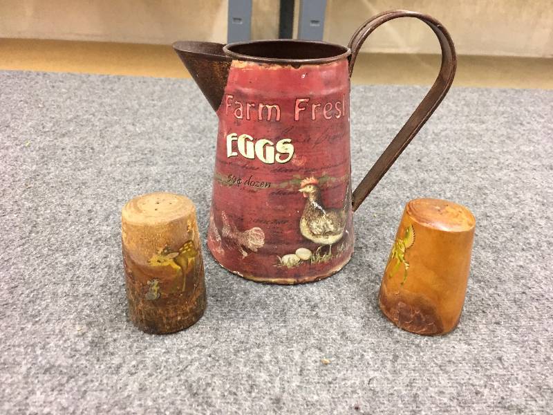 lot 110 image: Pitcher & Salt & Pepper Shakers