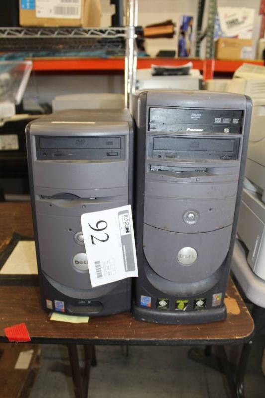 lot 92 image: Lot of (2) Dell Dimension 4300 Computer Tower, Dell Dimension 4600 Computer Tower