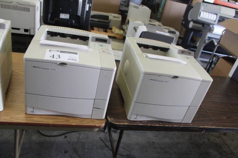lot 43 image: Lot of (2) HP LaserJet 4100 Printers