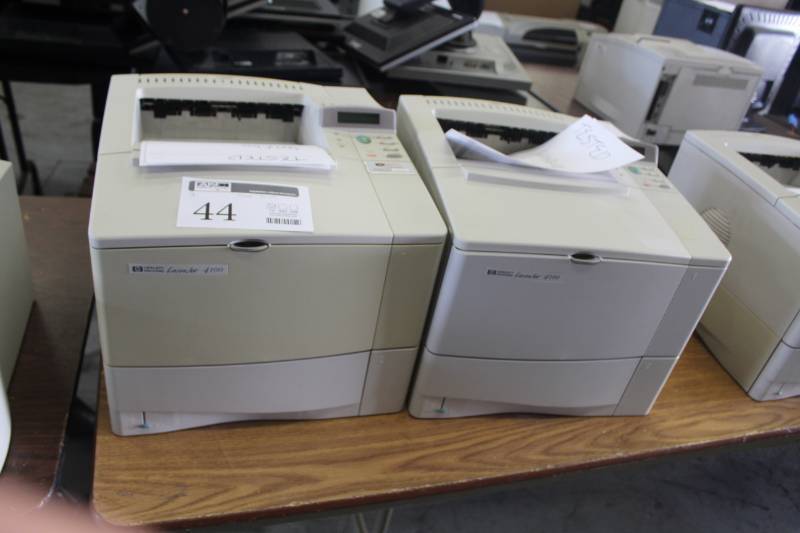 lot 44 image: Lot of (2) HP LaserJet 4100 Printers