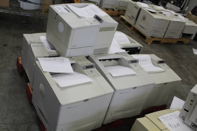 lot 101 image: Lot of (7) HP LaserJet 4100n410040004000TN Printers