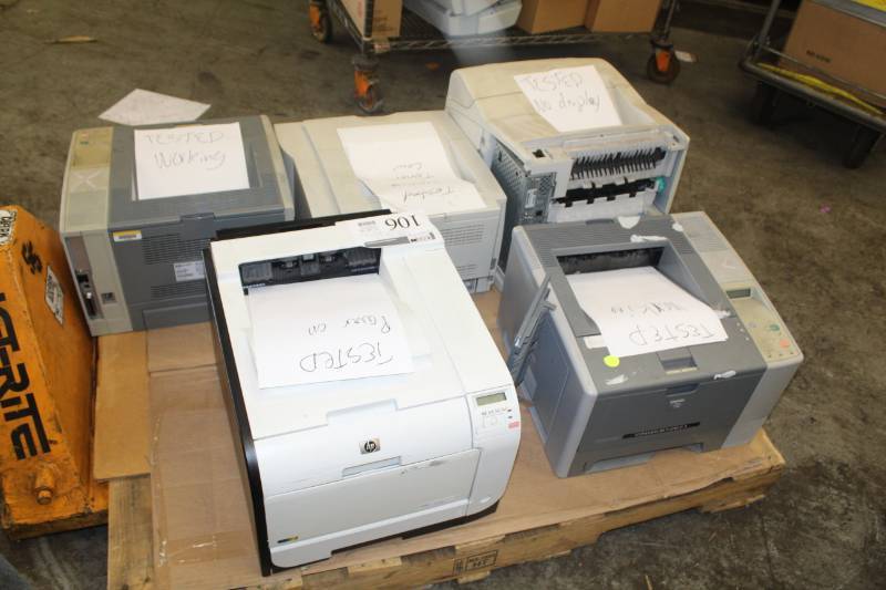 lot 106 image: Lot of (5) HP LaserJet 42502300n2420d2420dnM451 Printers