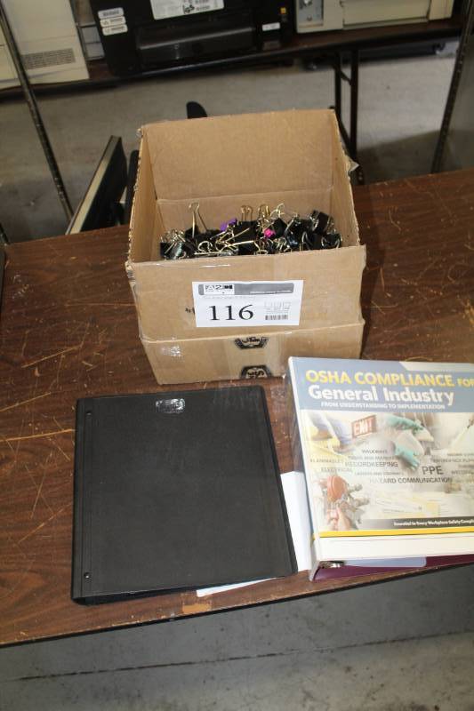 lot 116 image: Binders, Binder Clips