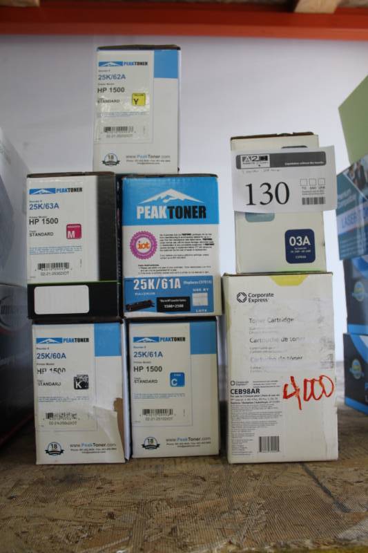 lot 130 image: Lot of (7) HP 1500 Toner Cartridges
