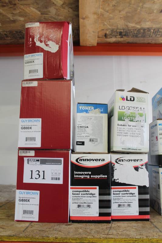lot 131 image: Lot of (7) HP Toner Cartridges