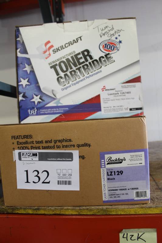 lot 132 image: Lot of (2) Lexmark Toner Cartridges