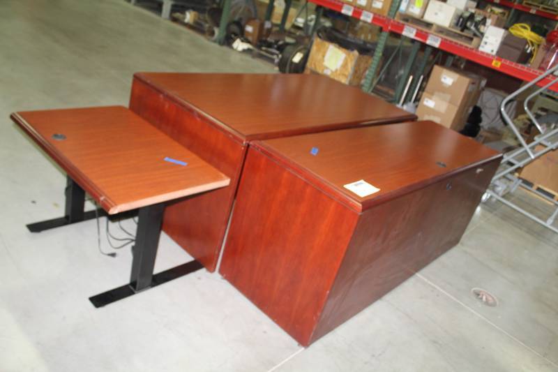 3-Piece Wood 2-Drawer Office Desk, Office Desk, Printer Table