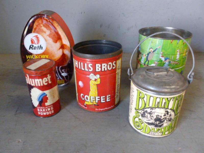 lot 115 image: Vintage Metal Containers