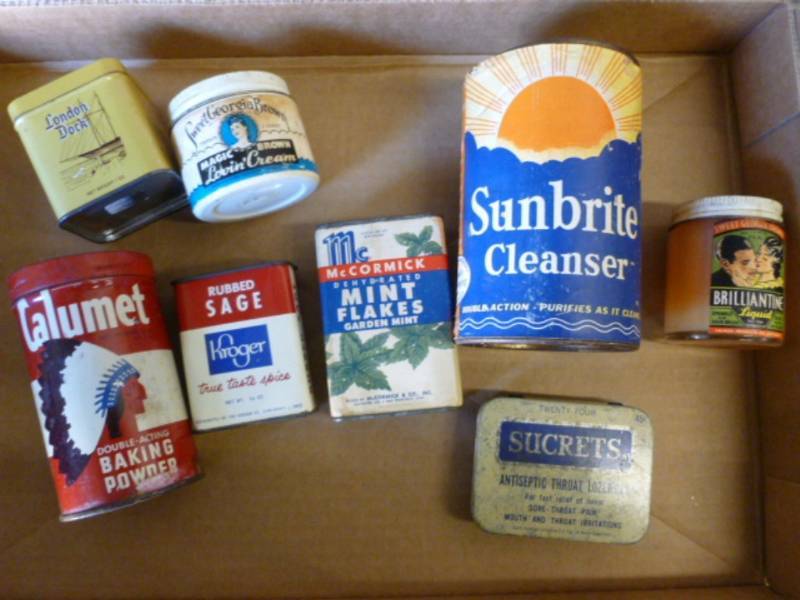 lot 175 image: Vintage Metal Containers