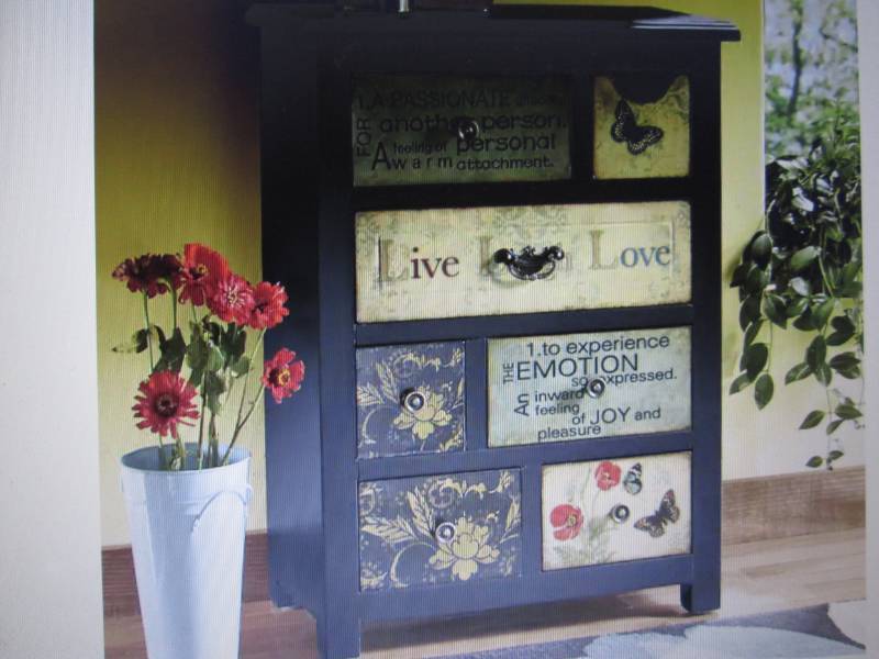 lot 7 image: Live Laugh Love Cabinet open box Re...