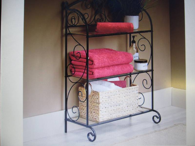 lot 61 image: Serena Scroll 3-Tier Shelf open box...