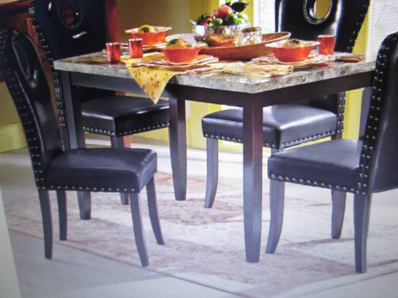 lot 73 image: Faux-Marble Dining Table open box R...