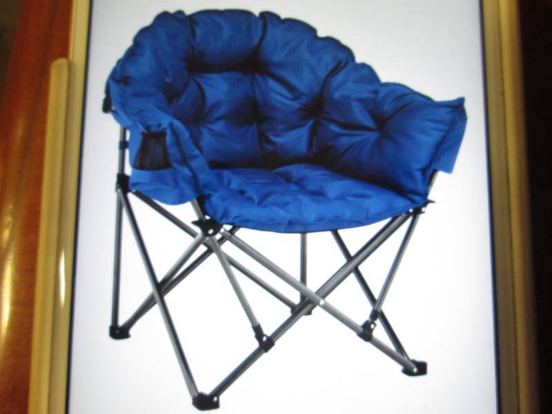 lot 112 image: Blue Padded Club Chair open pkg...