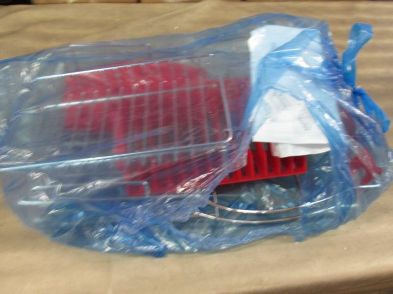 lot 152 image: Red Dish Rack open box...