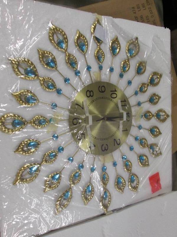 lot 166 image: Peacock Wall Clock open box Retail ...