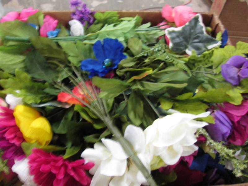 lot 216 image: Box of Assorted Artificial Flowers...
