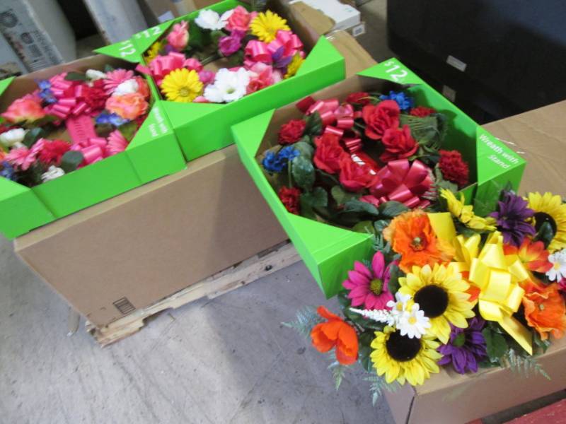 lot 220 image: Lot of 4 Cemetery Wreaths...