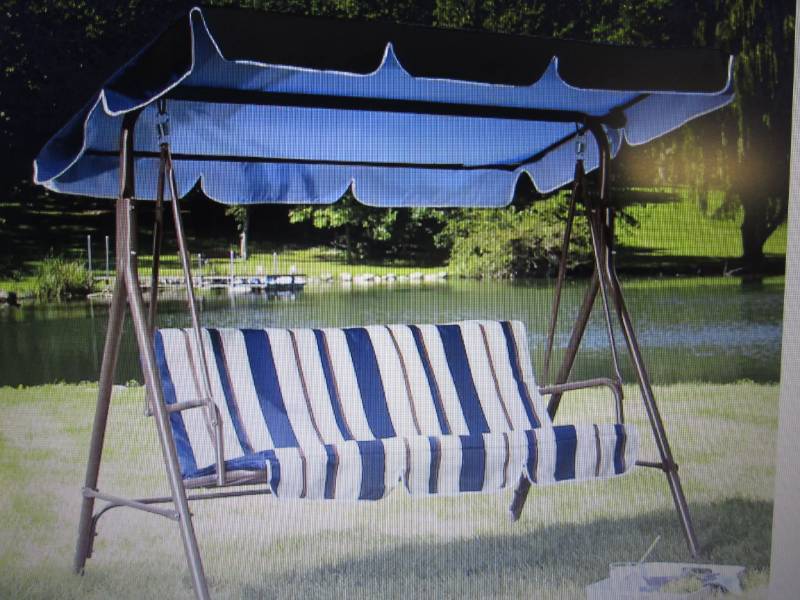 lot 232 image: Striped Lawn Swing open box Retail ...