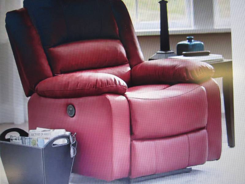 lot 240 image: Overstuffed Power Recliner open box...