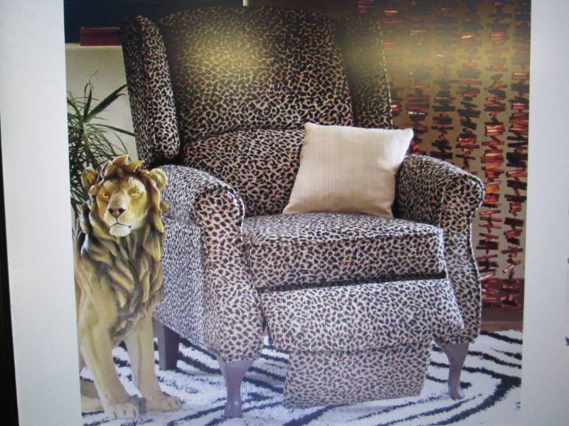 lot 242 image: Microfiber Wingback Recliner open b...