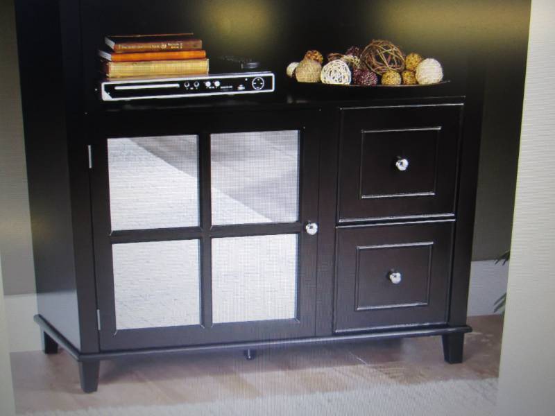 lot 243 image: Mirror-Door Media Cabinet open box ...